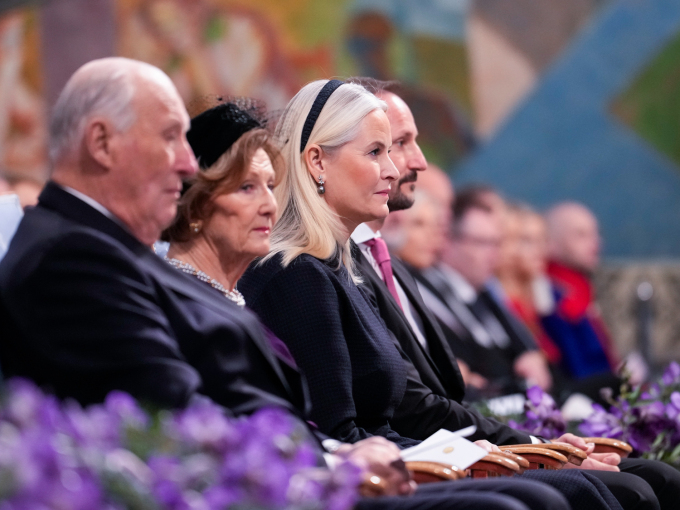 The King and Queen and the Crown Prince and Crown Princess during the ceremony in Oslo City Hall. Photo: Javad Parsa / NTB